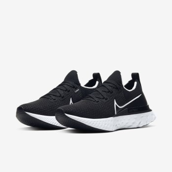 Nike React Infinity Run Flyknit - Női Túracipő - Fekete/Sötét Szürke/Fehér